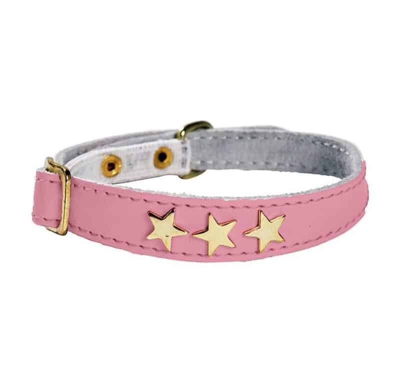 Kattehalsbånd med stjerner - Pink
